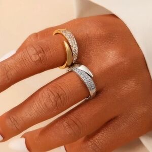 NEW 18K Plated Adjustable Curve Ring - Choice Of Color